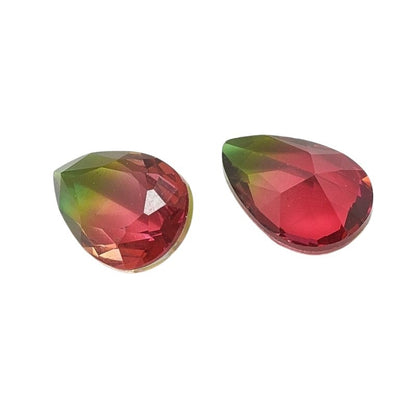 Fancy Rhinestone - 13x18mm Faceted Pear Drop - Poison Apple (2)