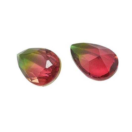 Fancy Rhinestone - 13x18mm Faceted Pear Drop - Poison Apple (2)