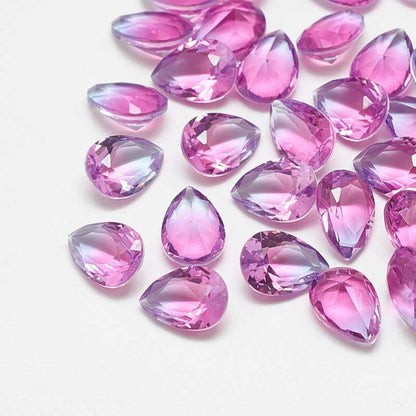Fancy Rhinestone - 13x18mm Faceted Pear Drop - Gentle Sunset (2)