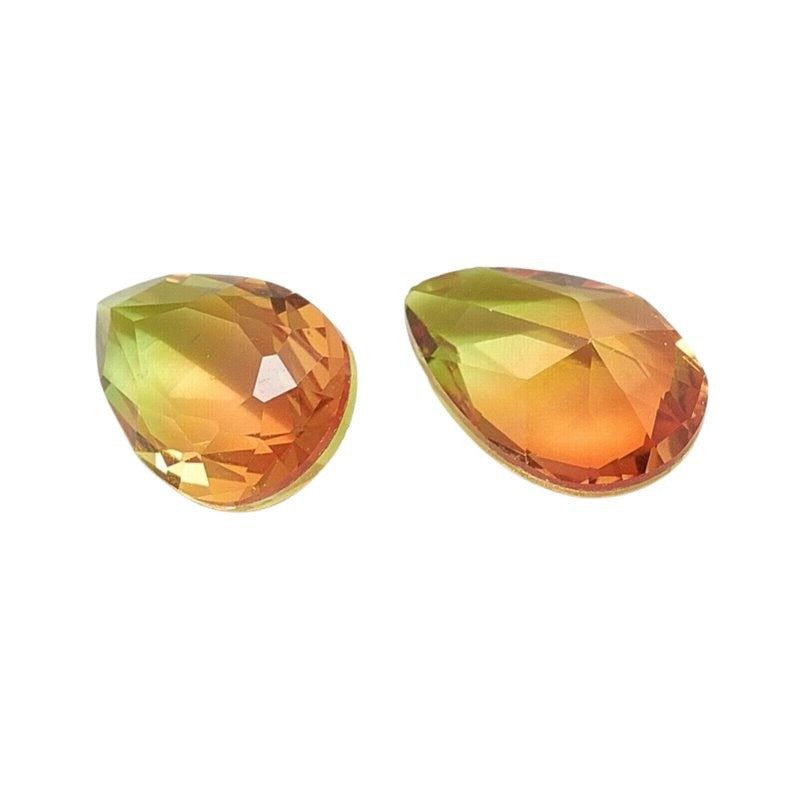 Fancy Rhinestone - 13x18mm Faceted Pear Drop - Falling Leaves (2)