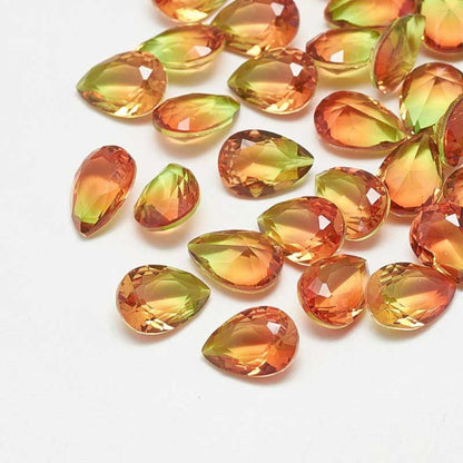 Fancy Rhinestone - 13x18mm Faceted Pear Drop - Falling Leaves (2)