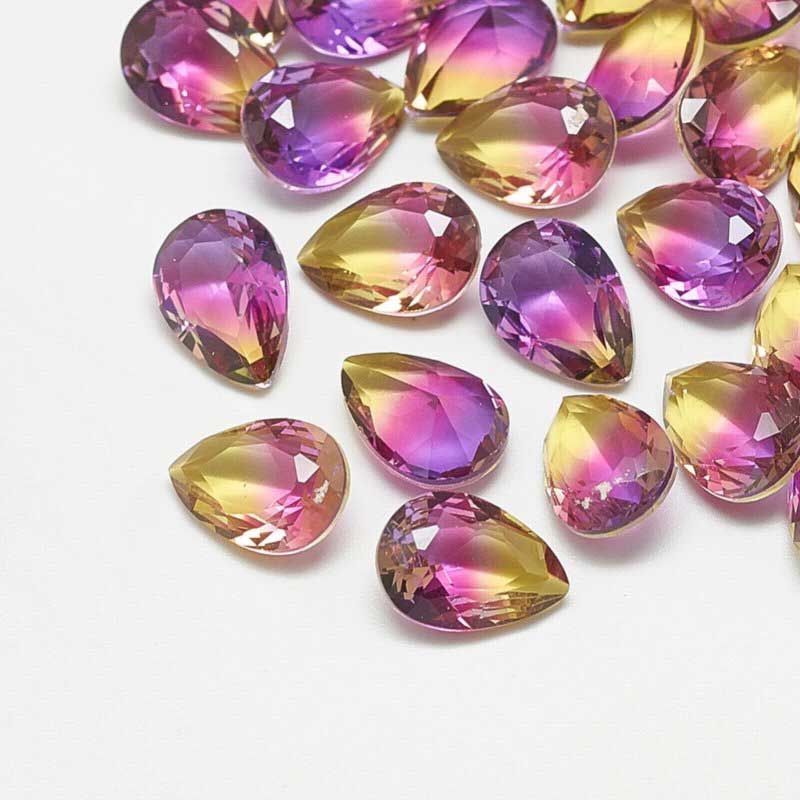 Fancy Rhinestone - 13x18mm Faceted Pear Drop - Fierce Desire (2)