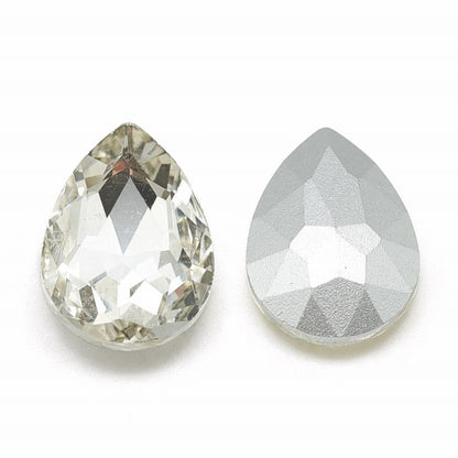 Fancy Rhinestone - 13x18mm Faceted Pear Drop - Crystal (5)