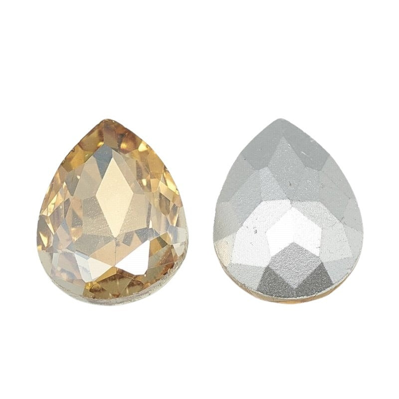 Fancy Rhinestone - 13x18mm Faceted Pear Drop - Light Colorado Topaz (5)