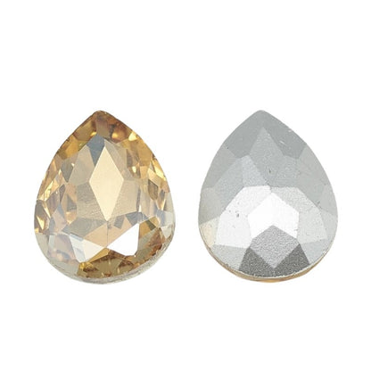 Fancy Rhinestone - 13x18mm Faceted Pear Drop - Light Colorado Topaz (5)