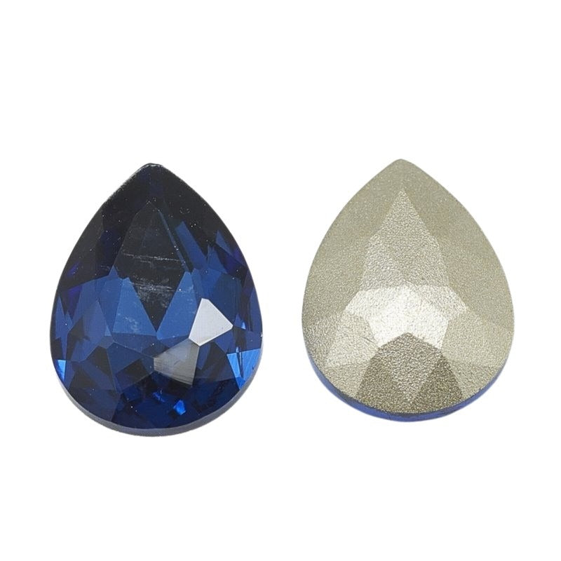 Fancy Rhinestone - 13x18mm Faceted Pear Drop - Montana Sapphire (5)