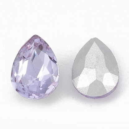 Fancy Rhinestone - 13x18mm Faceted Pear Drop - Light Violet (5)