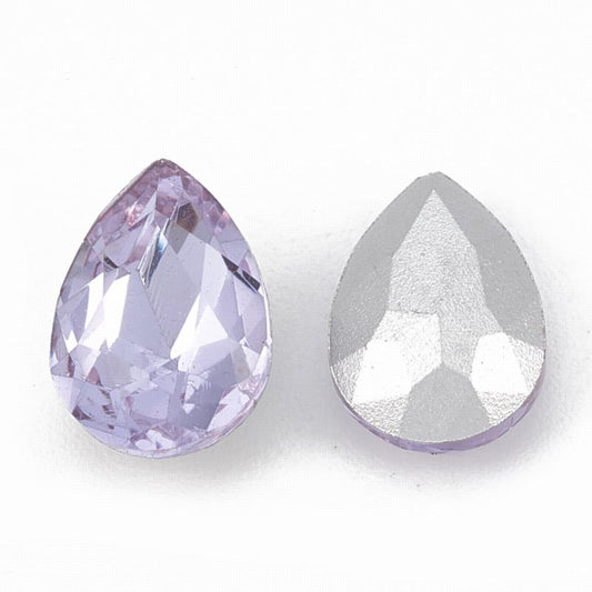 Fancy Rhinestone - 13x18mm Faceted Pear Drop - Light Violet (5)