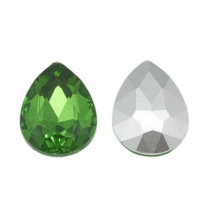 Fancy Rhinestone - 13x18mm Faceted Pear Drop - Erinite (5)