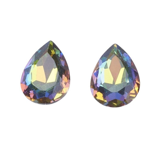 Fancy Rhinestone - 13x18mm Faceted Pear Drop - Crystal Vitrail Medium (2)