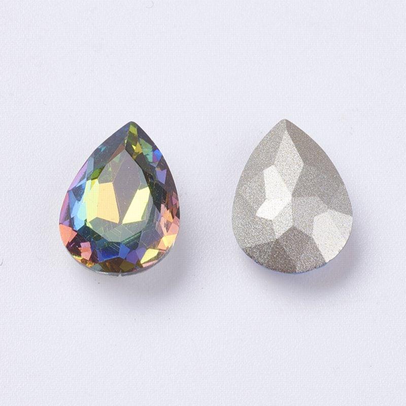 Fancy Rhinestone - 13x18mm Faceted Pear Drop - Crystal Vitrail Medium (2)