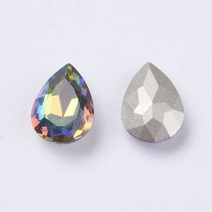 Fancy Rhinestone - 13x18mm Faceted Pear Drop - Crystal Vitrail Medium (2)