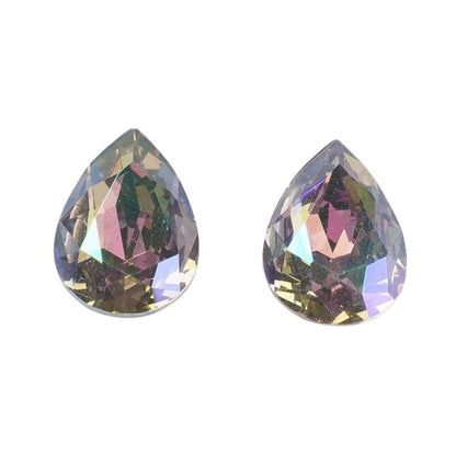 Fancy Rhinestone - 13x18mm Faceted Pear Drop - Crystal Vitrail Light (2)