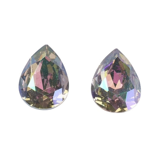 Fancy Rhinestone - 13x18mm Faceted Pear Drop - Crystal Vitrail Light (2)