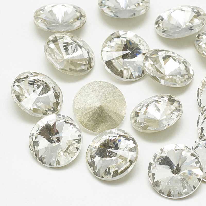 Faceted Fancy Crystal Rhinestone - 10mm Rivoli - Crystal (5)