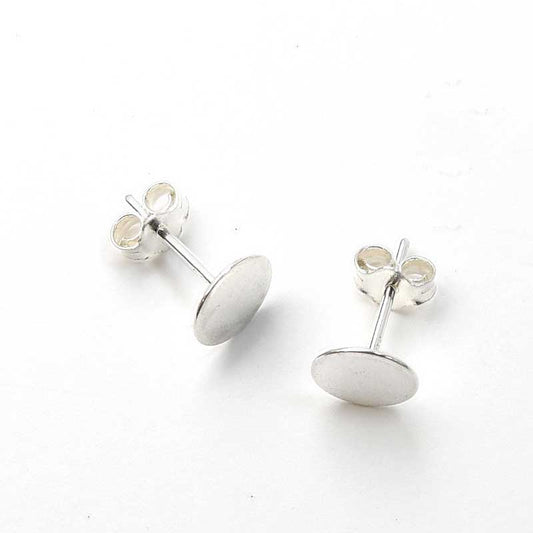 Earring - 7mm Stud with Disc for Glue - Sterling (pair)
