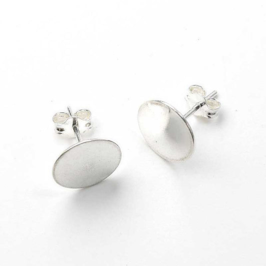Earring - 10mm Stud with Disc for Glue - Sterling (pair)