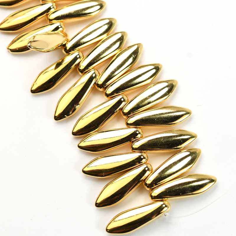 Fringe Beads Dagger Beads - 16mm - Gold Plated (25)