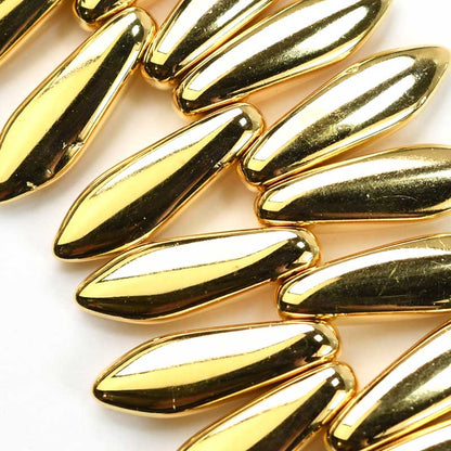 Fringe Beads Dagger Beads - 16mm - Gold Plated (25)