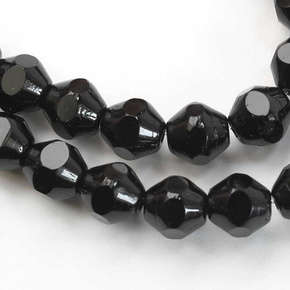 Fire Polish Beads - 8mm - Cut Bicones - Jet (strand 25)