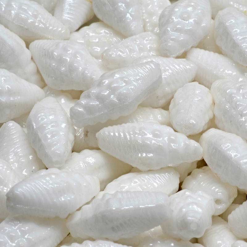 Glass Bead Miter Shell - Pearly White (20)