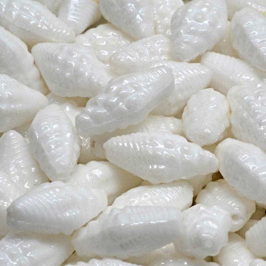 Glass Bead Miter Shell - Pearly White (20)