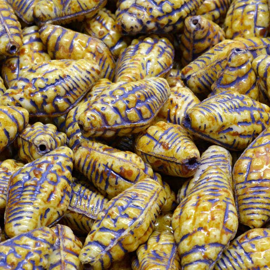 Glass Bead Miter Shell - Very Antiqued Ivory (20)