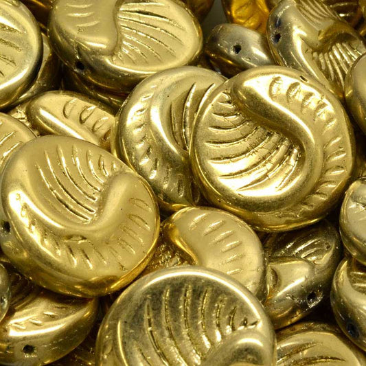 Glass Beads - Fossil Coin - Aztec Gold (10)