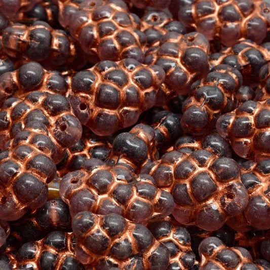 Glass Beads - Grape Clusters - Copper Washed Light Amethyst (20)