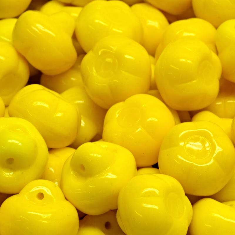 Glass Beads - Pear Squash - Bright Yellow (20)