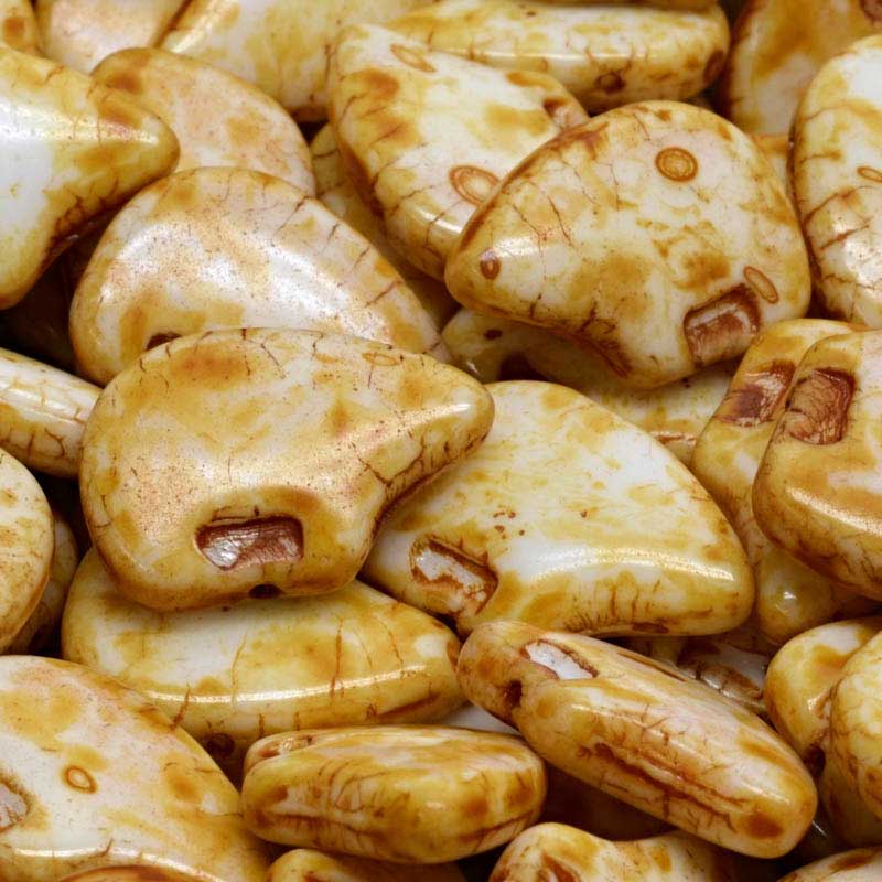 Glass Beads - Polar Bear - Ivory Picasso (10)