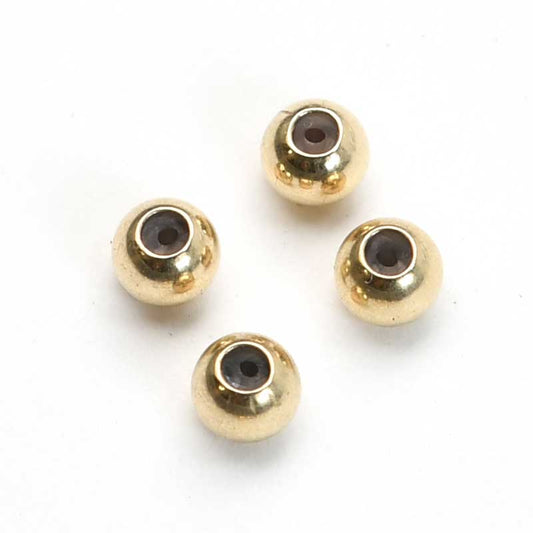 Silicone Filled Slider Smart Bead - 3mm Round - Gold-filled (4)