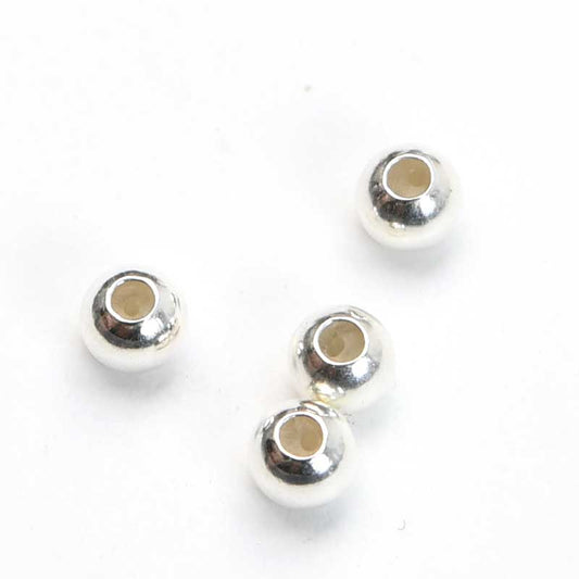 Silicone Filled Slider Smart Bead - 3mm Round - Sterling (4)
