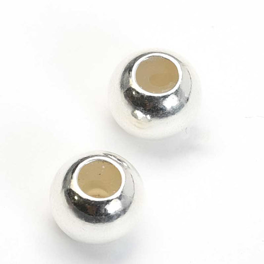 Silicone Filled Slider Smart Bead - 6mm Round - Sterling (2)