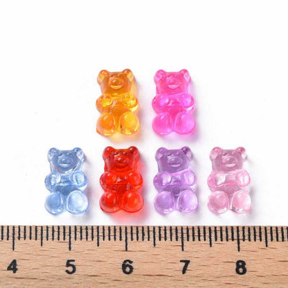 Acrylic Beads - 12mm - Gummy Bears - Assorted Transparent Colors (20)