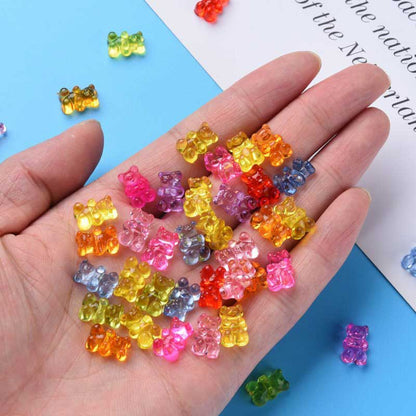 Acrylic Beads - 12mm - Gummy Bears - Assorted Transparent Colors (20)