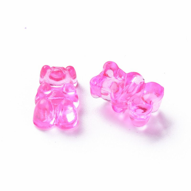 Acrylic Beads - 12mm - Gummy Bears - Assorted Transparent Colors (20)