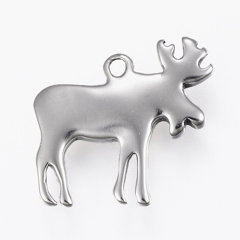 Moose Charm   Stainless Steel Each