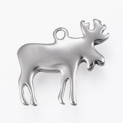Moose Charm   Stainless Steel Each