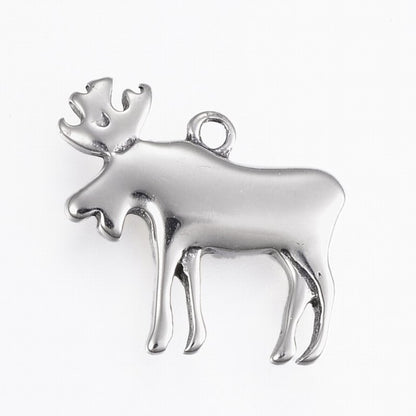 Moose Charm   Stainless Steel Each
