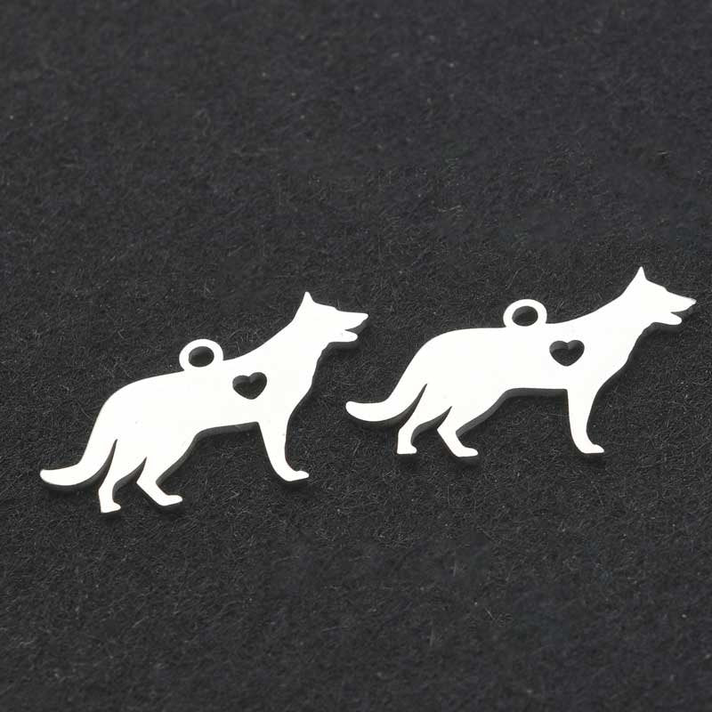 Shepherd w Heart Charm   Stainless Each