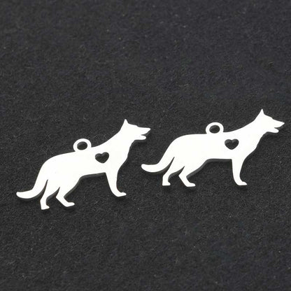 Shepherd w Heart Charm   Stainless Each