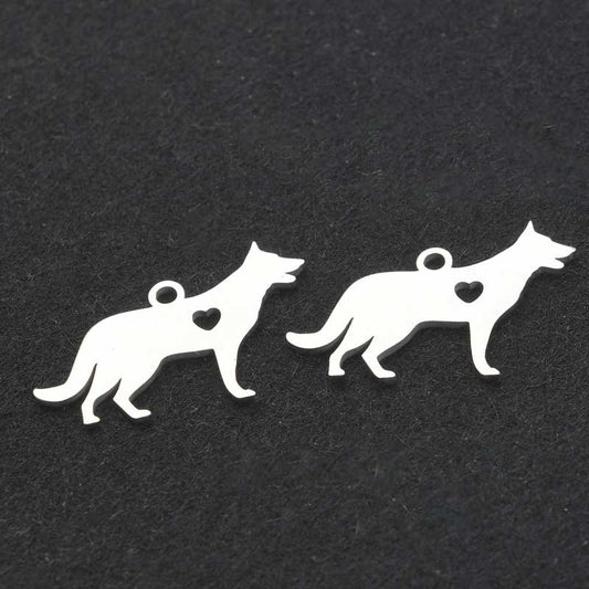 Shepherd w Heart Charm   Stainless Each