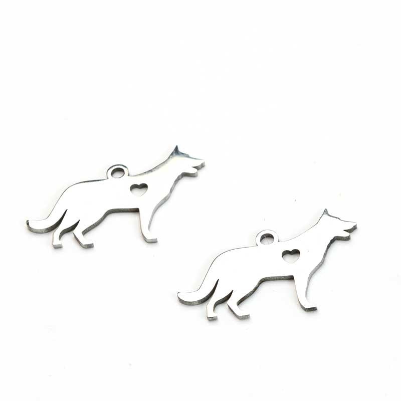 Shepherd w Heart Charm   Stainless Each