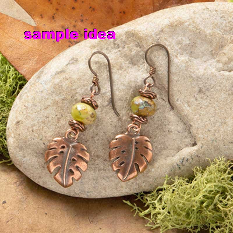 Monstera Leaf Charm   BrassOx Pair