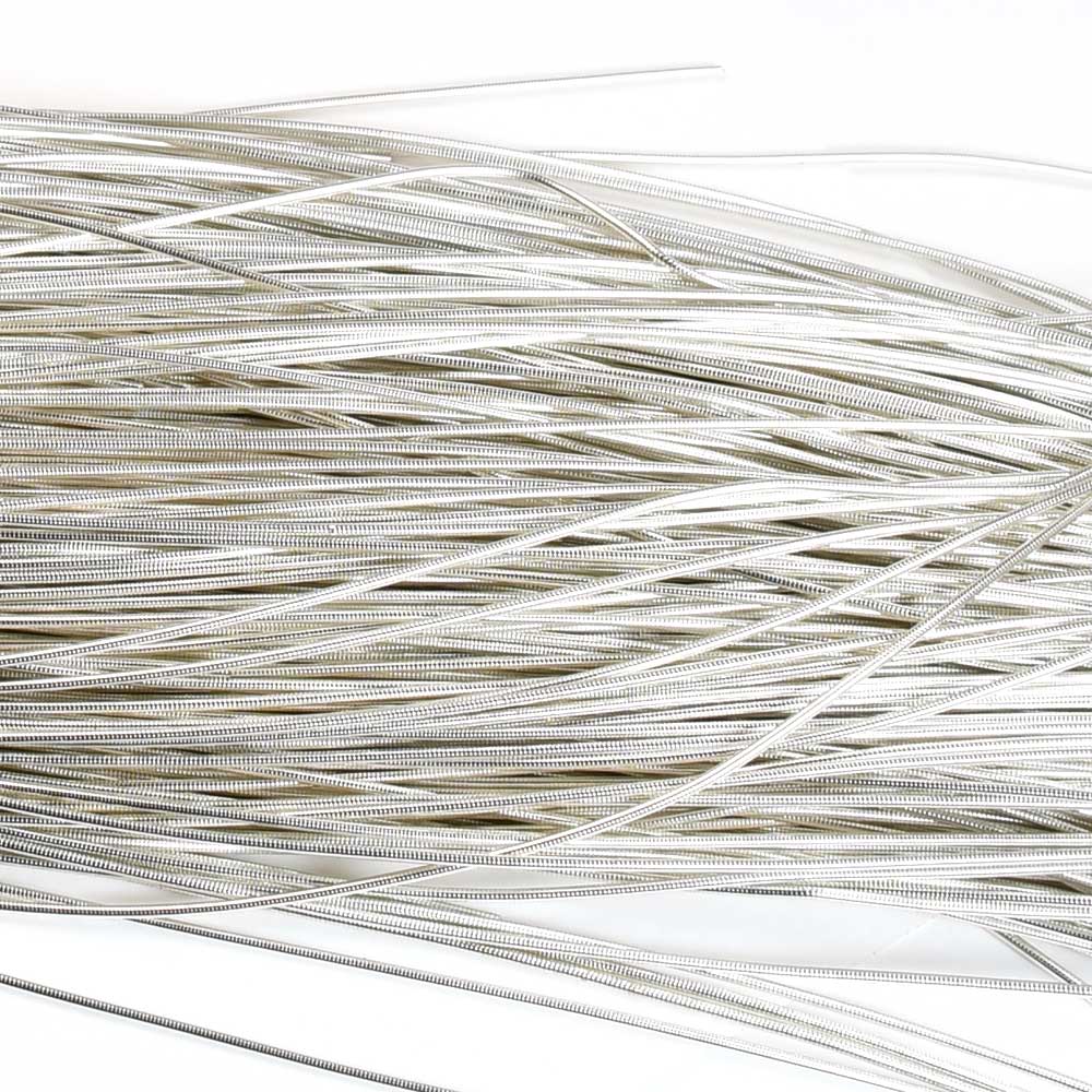 French Wire / Dabka - .5mm Smooth - White Silver (Approx 10m)