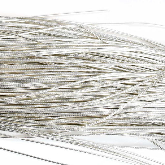 French Wire / Dabka - .5mm Smooth - White Silver (Approx 10m)