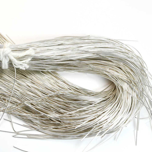 French Wire / Dabka - .5mm Smooth - White Silver (Approx 10m)