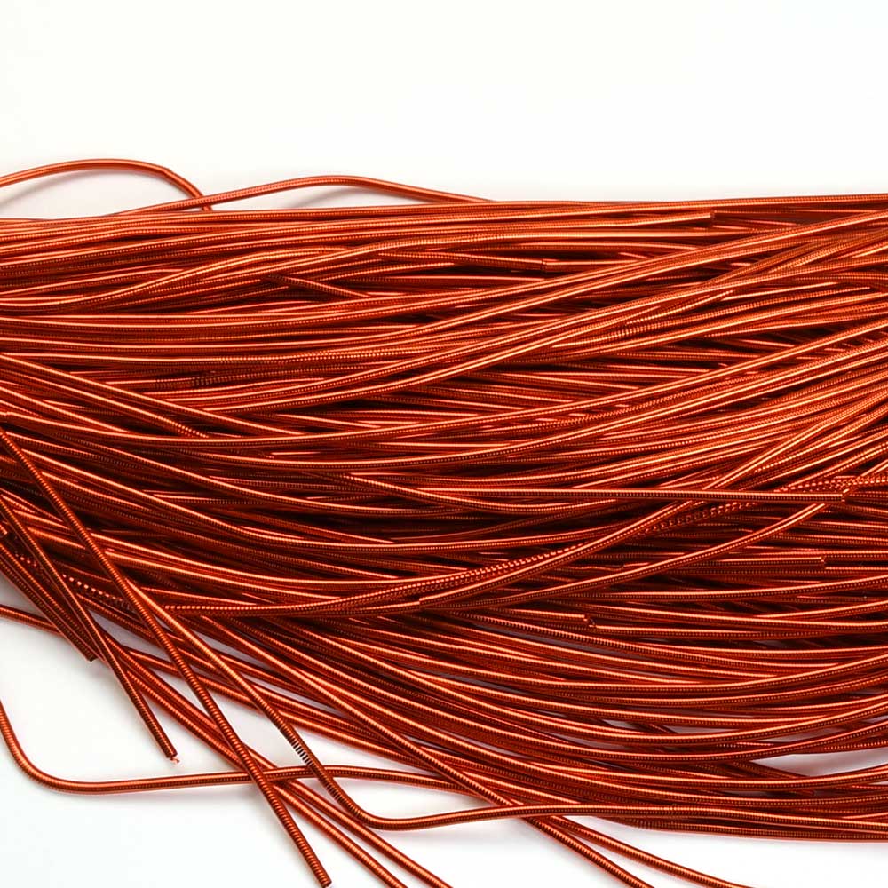 French Wire / Dabka - 1mm Smooth - Flame (Approx 5m)