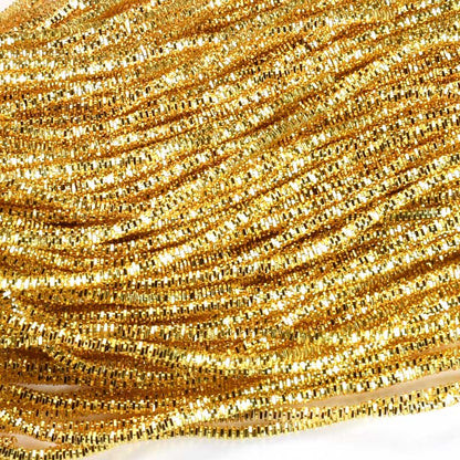 French Wire / Dabka - 1.5mm Nakshi / Bullion - Deep Gold (Approx 2.5m)